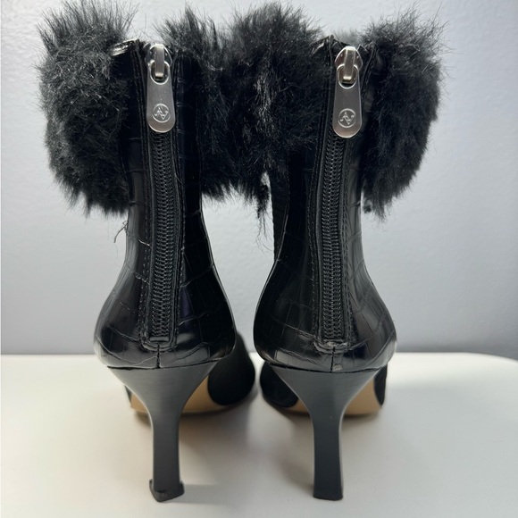 Adrienne vittadine nano Elegant Black Fur-Trimmed Women's Boots size 8M - Picture 3 of 6